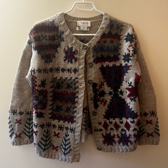 Talbots Sweaters - Talbots Petite Hand Knit Wool Cardigan